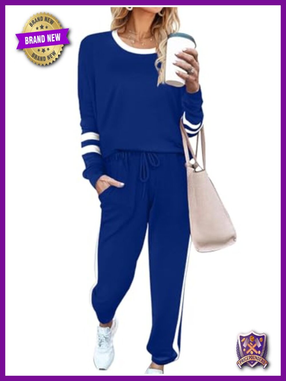 Women's 2 Piece Lounge Set Sweatshirt Jogger Pajama Set Soft Stretch